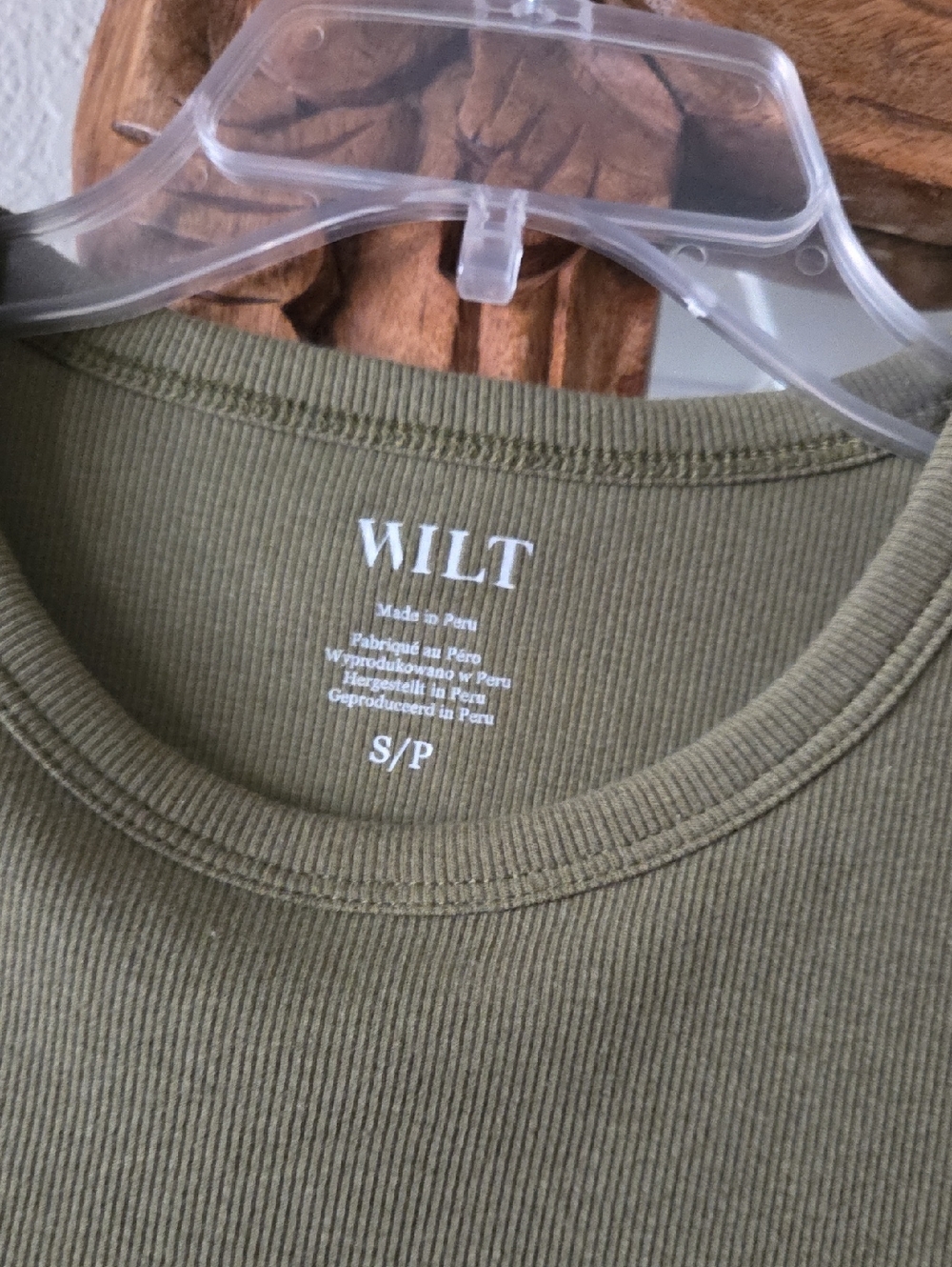 WILT Olive Ribbed Short Sleeve Tee - Picture 2 of 3